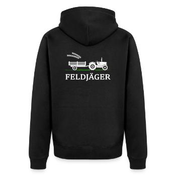 Tractor Feldjäger Village Child Farm Country Egg - Unisex Premium Organic Zip Hoodie - black - Back - Nico (187cm)