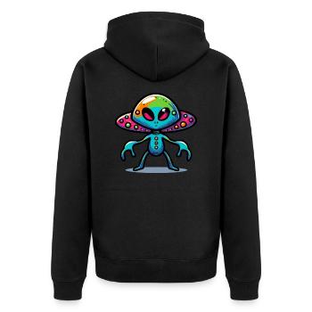 Rencontre extraterrestre - Veste à capuche bio Premium Unisexe - noir - Dos - Nico (187cm)
