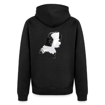 Pays-Bas | Vrai football | Carte - Veste à capuche bio Premium Unisexe - noir - Dos - Nico (187cm)