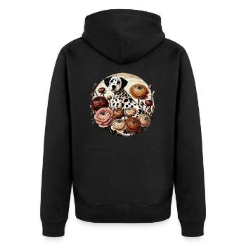 Dalmatian - Unisex Premium Organic Zip Hoodie - black - Back - Nico (187cm)