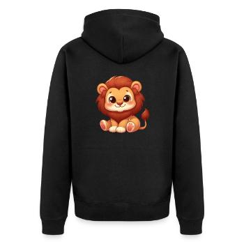 Petit Lion Mignon - Veste à capuche bio Premium Unisexe - noir - Dos - Nico (187cm)