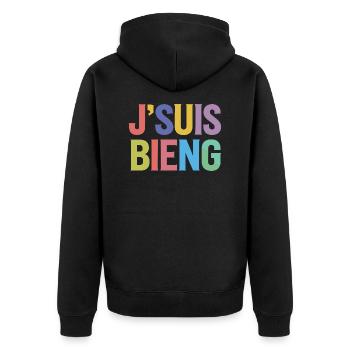 J'suis bieng - Veste à capuche bio Premium Unisexe - noir - Dos - Nico (187cm)