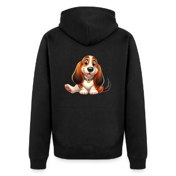 basset 8 - Veste à capuche bio Premium Unisexe - noir - Dos - Nico (187cm)