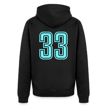 33 - Veste à capuche bio Premium Unisexe - noir - Dos - Nico (187cm)