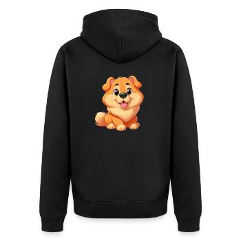 chinesische Fruchtkonfitüre - Unisex Premium Bio Zip Hoodie - Schwarz - Hinten - Nico (187cm)