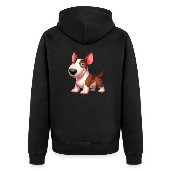bull terrier - Unisex Premium Organic Zip Hoodie - black - Back - Nico (187cm)