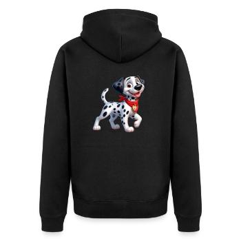 Dalmatian 2 - Unisex Premium Organic Zip Hoodie - black - Back - Nico (187cm)