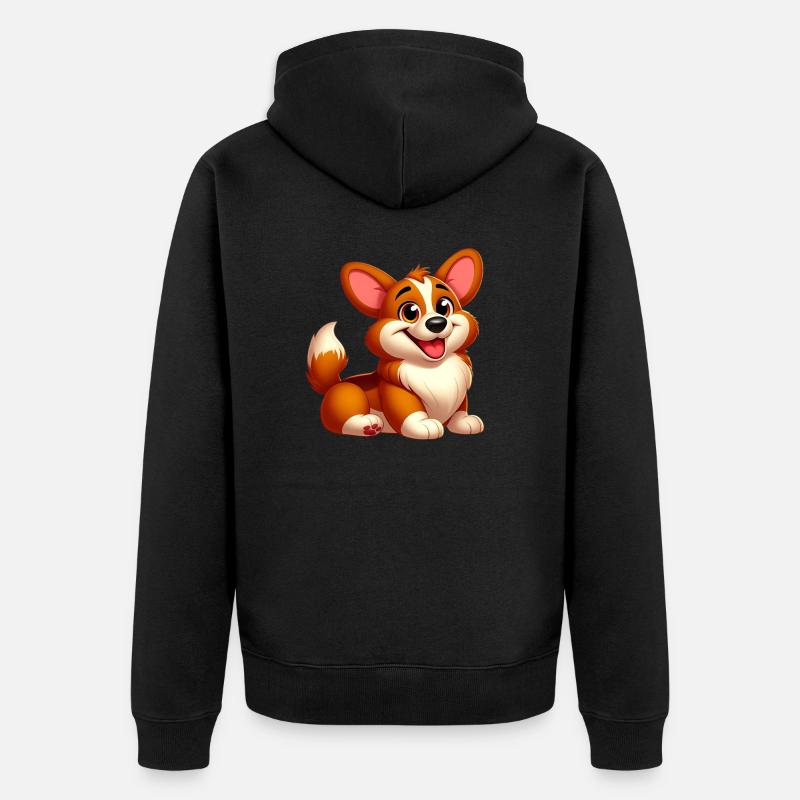 corgi - Veste à capuche bio Premium Unisexe - noir