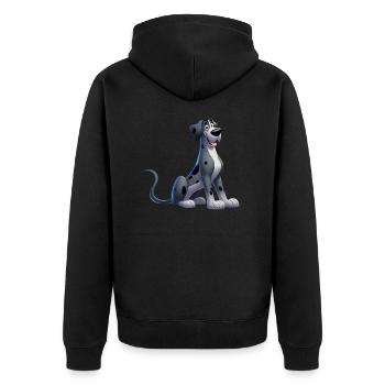 Deutsche Dogge - Unisex Premium Bio Zip Hoodie - Schwarz - Hinten - Nico (187cm)