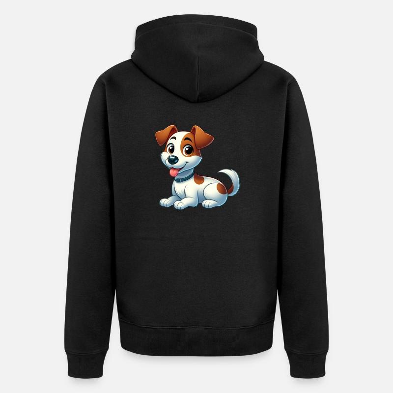 fox terrier 10 - Veste à capuche bio Premium Unisexe - noir