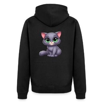 Carthusian 17 - Unisex Premium Organic Zip Hoodie - black - Back - Nico (187cm)