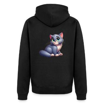 chat 4 - Veste à capuche bio Premium Unisexe - noir - Dos - Nico (187cm)