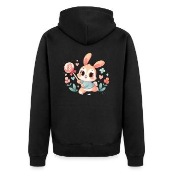 lapin 4 - Veste à capuche bio Premium Unisexe - noir - Dos - Nico (187cm)