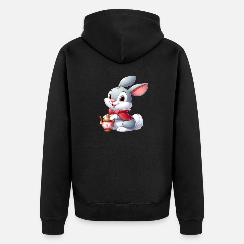 lapin 12 - Veste à capuche bio Premium Unisexe - noir