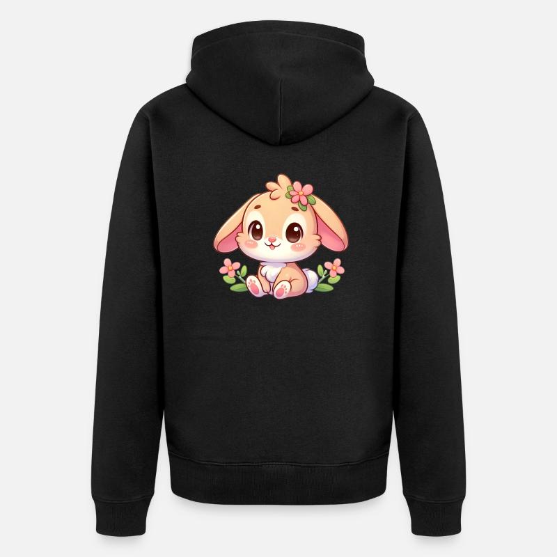 lapin 7 - Veste à capuche bio Premium Unisexe - noir