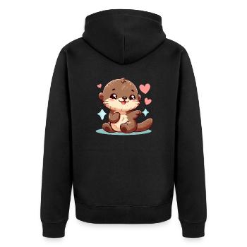 loutre 11 - Veste à capuche bio Premium Unisexe - noir - Dos - Nico (187cm)