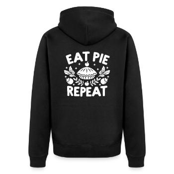 Eat Pie Repeat - Unisex Premium Organic Zip Hoodie - black - Back - Nico (187cm)