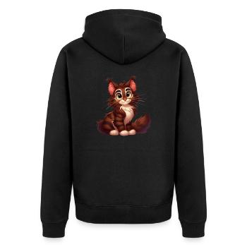 Maine Coon 8 - Unisex Premium Bio Zip Hoodie - Schwarz - Hinten - Nico (187cm)