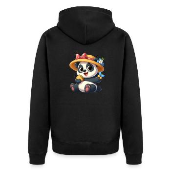 panda 2 - Veste à capuche bio Premium Unisexe - noir - Dos - Nico (187cm)