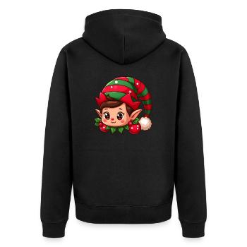Elf 2 - Unisex Premium Bio Zip Hoodie - Schwarz - Hinten - Nico (187cm)