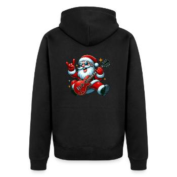 Santa Rock 7 - Unisex Premium Organic Zip Hoodie - black - Back - Nico (187cm)