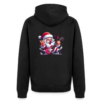 Santa Rock 8 - Unisex Premium Organic Zip Hoodie - black - Back - Nico (187cm)
