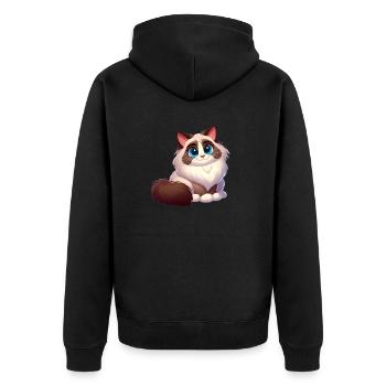 Ragdoll 14 - Unisex Premium Bio Zip Hoodie - Schwarz - Hinten - Nico (187cm)