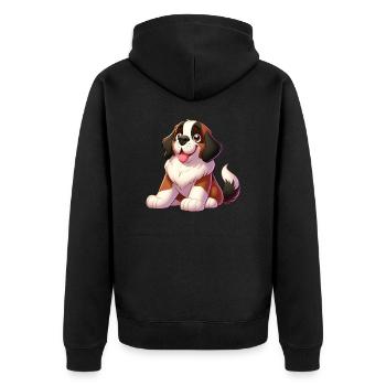 Saint Bernard 6 - Unisex Premium Organic Zip Hoodie - black - Back - Nico (187cm)