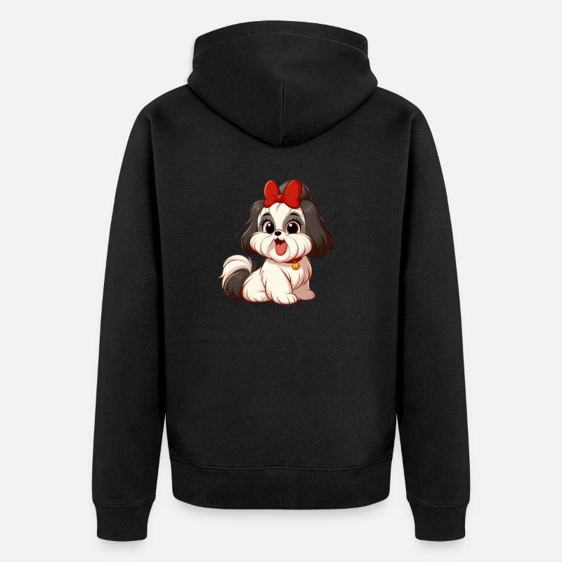 shih tzu 2 - Veste à capuche bio Premium Unisexe - noir