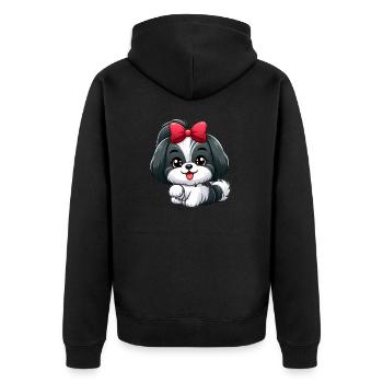 shih tzu 3 - Veste à capuche bio Premium Unisexe - noir - Dos - Nico (187cm)