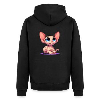 Sphynx 2 - Unisex Premium Bio Zip Hoodie - Schwarz - Hinten - Nico (187cm)