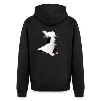 Wales Map Framed Real Football CR - Unisex Premium Organic Zip Hoodie - black - Back - Nico (187cm)