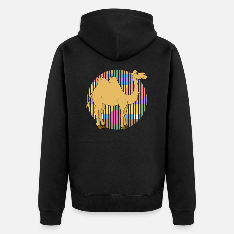 Kamel - Unisex Premium Bio Zip Hoodie - Schwarz