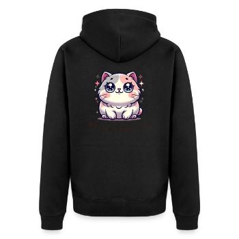 Miaou signifie non - Chemise pour chat drôle - Veste à capuche bio Premium Unisexe - noir - Dos - Nico (187cm)