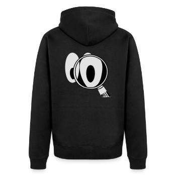 Smiley CSI - Unisex Premium Bio Zip Hoodie - Schwarz - Hinten - Nico (187cm)