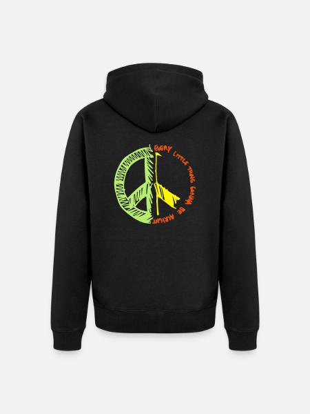 Peace - Unisex Premium Bio Zip Hoodie - Schwarz