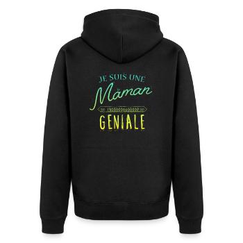 Je suis une Maman trooop geniale - Veste à capuche bio Premium Unisexe - noir - Dos - Nico (187cm)