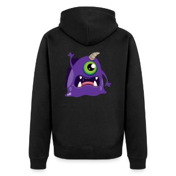 Monstaa Originaals Monster #10 - Unisex Premium Bio Zip Hoodie - Schwarz - Hinten - Nico (187cm)