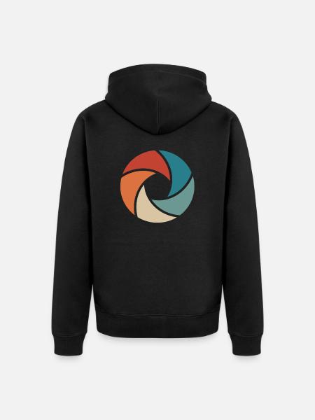 camera - Unisex Premium Organic Zip Hoodie - black