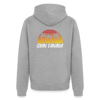 Gran Canaria - Veste à capuche bio Premium Unisexe - gris chiné - Dos - Nico (187cm)