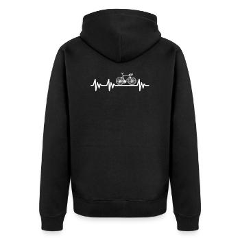 Fahrrad Bike Radfahrer I Love My Bicycle - Unisex Premium Bio Zip Hoodie - Schwarz - Hinten - Nico (187cm)