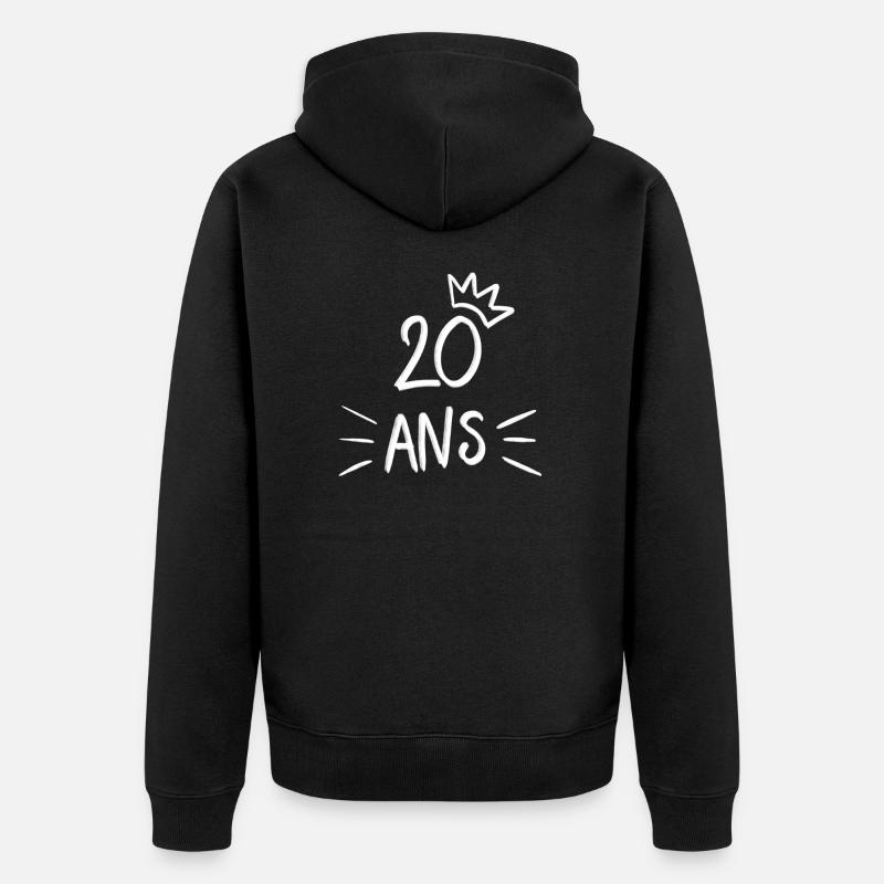 20 ans - Veste à capuche bio Premium Unisexe - noir