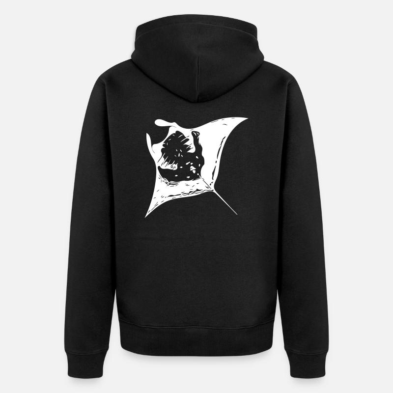 Raie manta - rayons du diable - Veste à capuche bio Premium Unisexe - noir