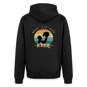 Best Cat Dad Ever - Veste à capuche bio Premium Unisexe - noir - Dos - Nico (187cm)