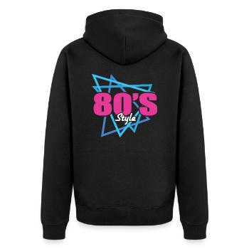 80's style shirts and 80s gifts 1980 - Unisex Premium Organic Zip Hoodie - black - Back - Nico (187cm)