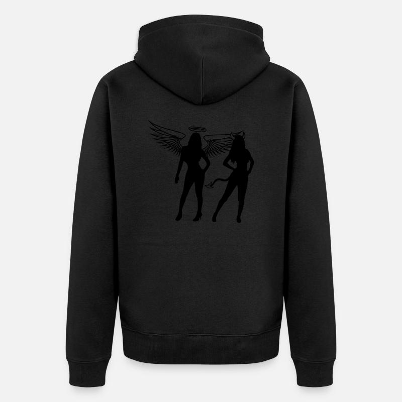 Team Engel Teufel - Unisex Premium Bio Zip Hoodie - Schwarz