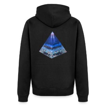 Puissance de la pyramide de l’eau / Énergie vitale - Veste à capuche bio Premium Unisexe - noir - Dos - Nico (187cm)