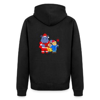 christmas christmas hippo gift idea - Unisex Premium Organic Zip Hoodie - black - Back - Nico (187cm)