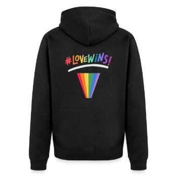 Csd Pride Tshirt - Unisex Premium Bio Zip Hoodie - Schwarz - Hinten - Nico (187cm)