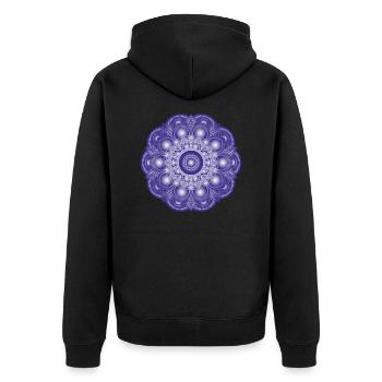 Mandala - Unisex Premium Bio Zip Hoodie - Schwarz - Hinten - Nico (187cm)